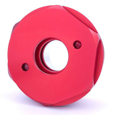 RoHS Certified Aluminum Machining Parts in Red Anodized Finish for ODM