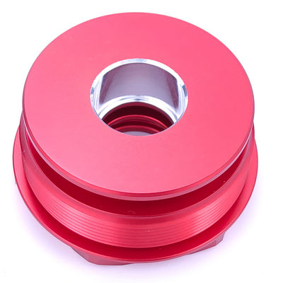 RoHS Certified Aluminum Machining Parts in Red Anodized Finish for ODM