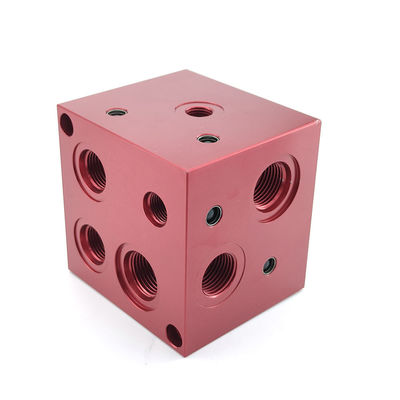 ASTM Standard Red Purple Gold Hydraulic Valve Manifold Block Custom Made